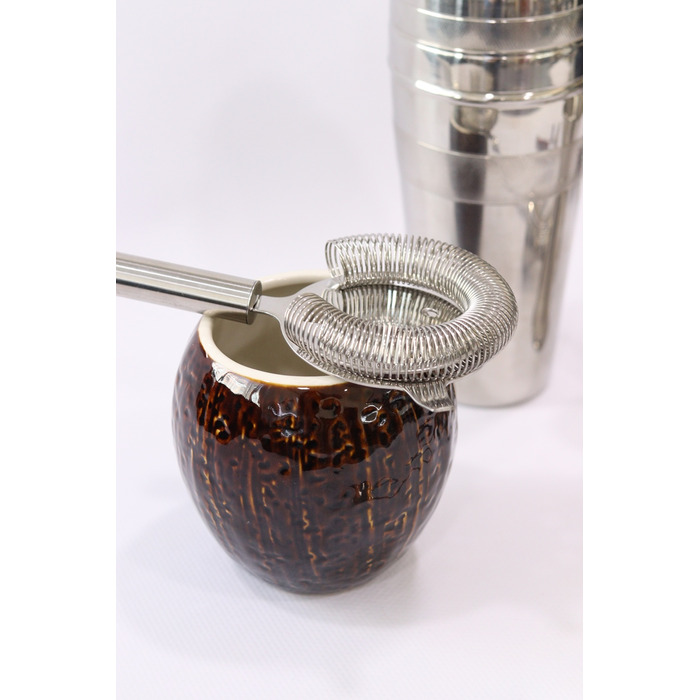 Набор бармена, 8 предметов, сатинированная сталь,  Urbanbar + ПОДАРОК бокал TIKI