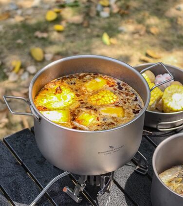 Наружная титановая посуда 1,4 л 1,6 л 2,4 л Кастрюля для соуса Голландская печь для 1-3 человек Легкий портативный дорожный горшок Кухонный набор Туристическое снаряжение (2400 мл Pot L-ti2108c)