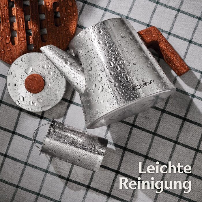 Чайник заварювальний 1,2 л з фільтром для чаю та підставкою Cosumy