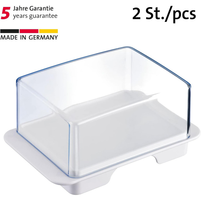 Маслянка Westmark - ідеально підходить для сервірування та зберігання - можна мити в посудомийній машині - спеціальний рельєф для надійного захоплення (Ексклюзив, набір з 2 шт. )