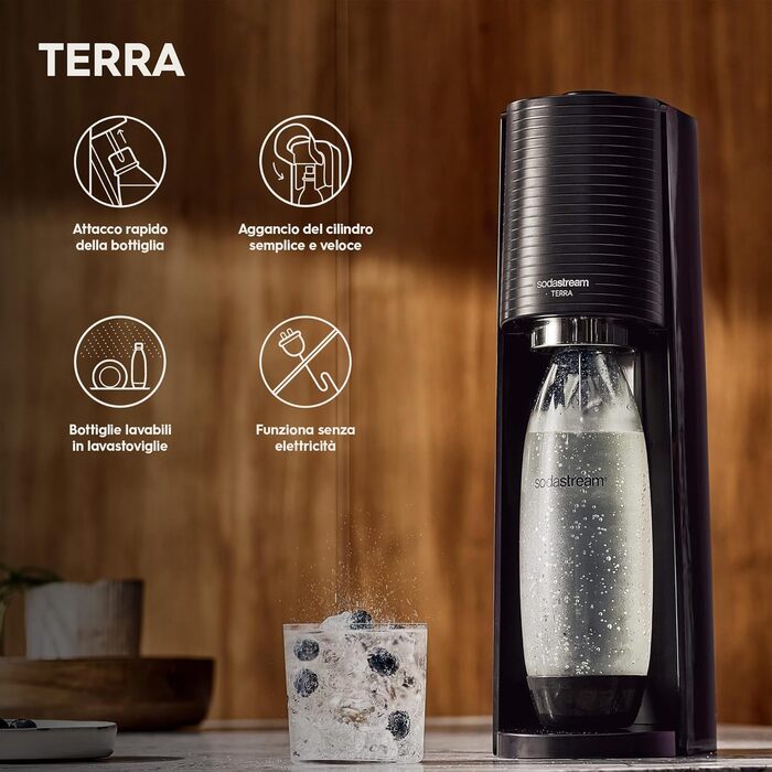 Набір для газування води, 5 предметів, чорний Terra SodaStream