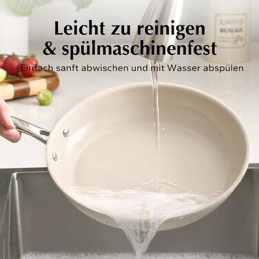 Набор из 3 керамических индукционных сковородок 20/24/28 см, бежевый Redchef