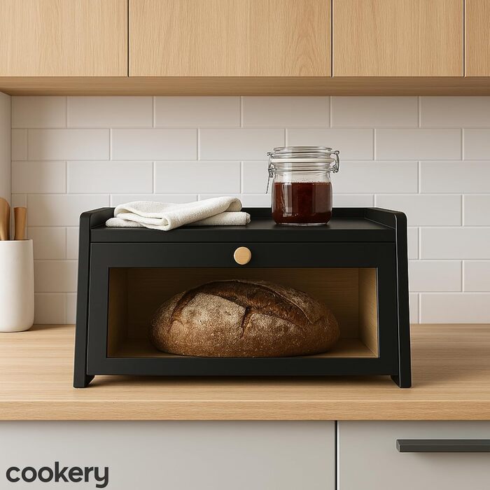 Хлібниця з бамбук 40 х 25 х 20 см чорний Cookery