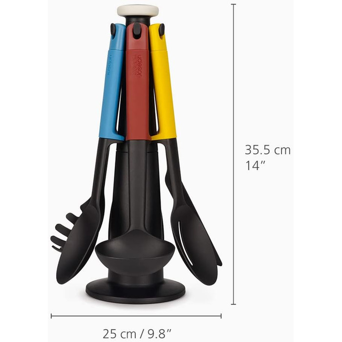 Набір кухонного приладдя, 6 предметів зі стійкою, різнокольоровий Elevate Carousel Joseph Joseph