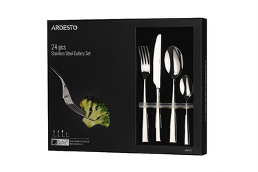 ARDESTO Набір столового приладдя Black Mars Tia 24 пр., нержавіюча сталь