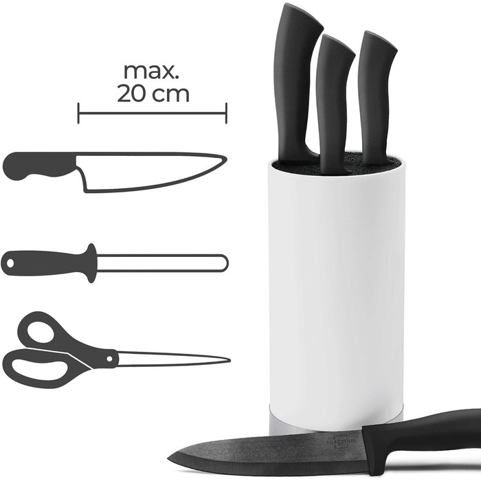 Универсальный ножевой блок без ножа белый Silberthal