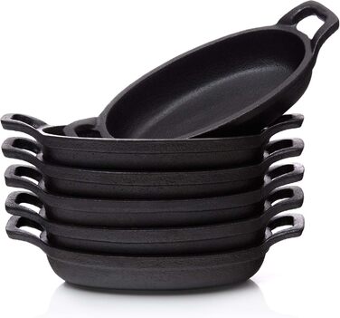 Чавунні сковороди в наборі 6 шт. овальні 20 х 9,5 см BBQ Nerd
