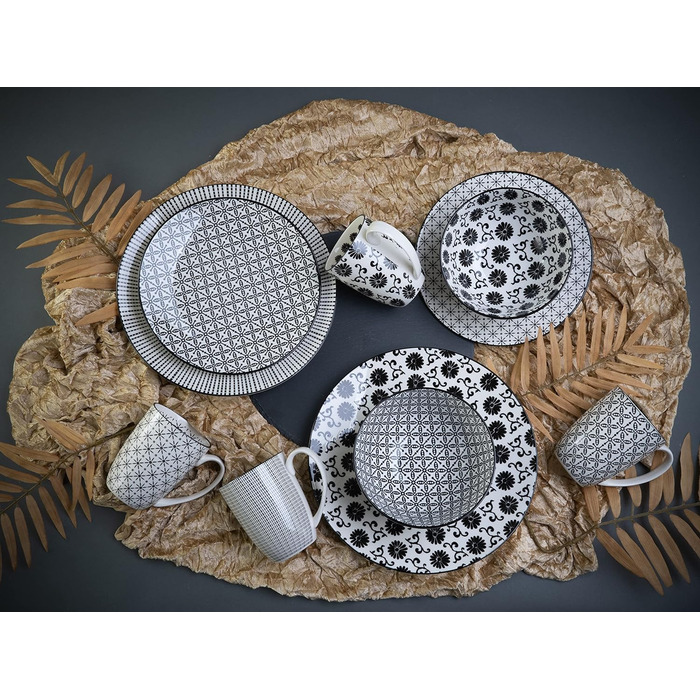 Набір посуду на 4 особи, 16 предметів, New Style Black Creatable