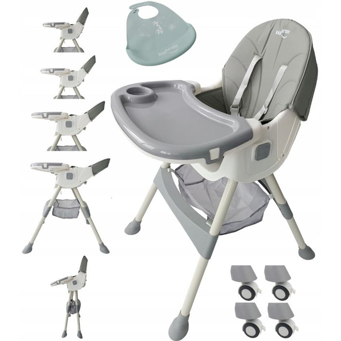 Дитячий стільчик для годування 4 в 1 від 6 місяців з підставкою для ніг BDW