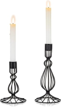 Матовий чорний підсвічник для конічних свічок Sziqiqi