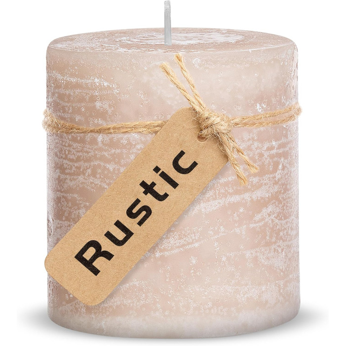 Набір із 4 свічок-стійок Brandsseller 7 x 10 см фарбовані та виготовлені з парафіну сільські свічки з тривалим часом горіння декоративні свічки для прикраси столу, Різдва та вечірок (7 x 7,5 см набір із 4 шт. , сіро-коричневого кольору)