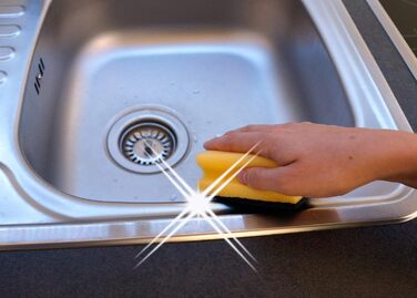 Губка для миття посуду, набір 10 предметів, жовтий/чорний Sonty