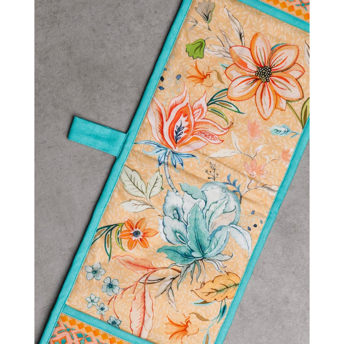 Рукавички для духовки Maison d&39 Hermine, прихватки для каструль, 100 бавовна, термостійкі кухонні рукавички, рукавички для духовки (19 см x 33 см) та прихватки для каструль (20 см x 20 см) для приготування їжі, Morzine - рукавички для духовки (19 x 33 с