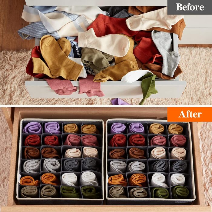 Набор из 3 органайзеров для носков и нижнего белья, серый Lifewit