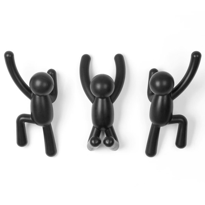 Вішалки-гачки (3 шт) 8,5х18х6,5 см чорні Buddy Umbra