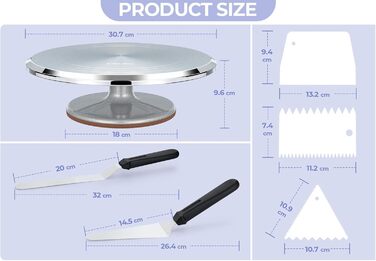 Обертова підставка для торта 30 см Ohuhu