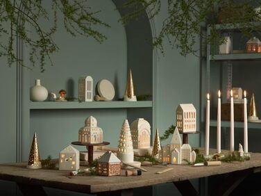 Свічник для чайної свічки конусний 30 см золотистий Nobili Kähler