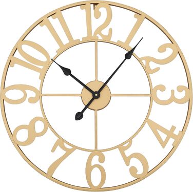 Великі круглі металеві безшумні настінні часи у вінтажному стилі 80 см HAITANG