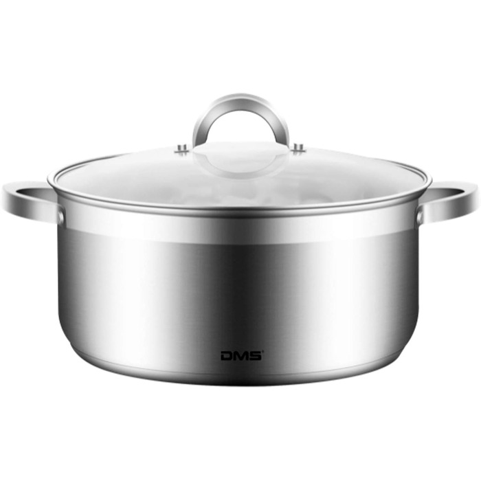 Набір каструль з нержавіючої сталі зі скляними кришками, 11 предметів DMS