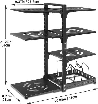 Органайзер для каструль CASONNIK, 7-ярусний регульований міцний органайзер для кухонних шаф, багатоцільовий для зберігання каструль та сковорідок (стійка для каструль 61)