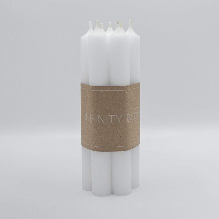 Набір з 7 конічних свічок 2,2 х 18 см, білий Infinity Boxs
