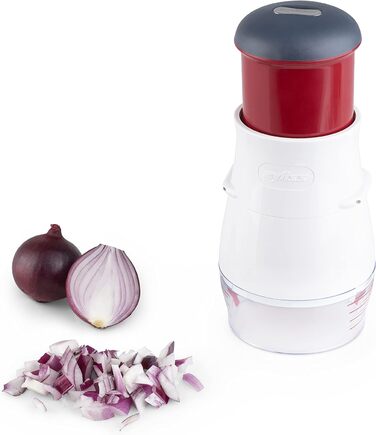 Класична овочерізка Zyliss E910012 Zig Zig, пластик/нержавіюча сталь, білий/червоний, цибулярізка, овочерізка, універсальний подрібнювач, можна мити в посудомийній машині, гарантія 5 років (подрібнювач овочів)