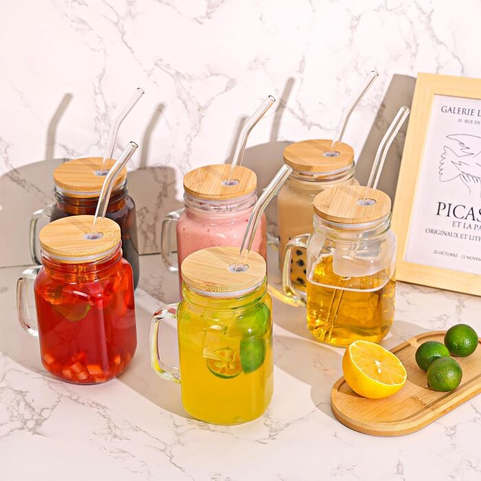 Склянки для пиття з кришкою та трубочкою 400 мл JORTINE