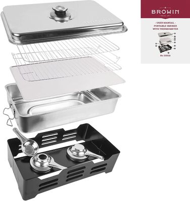 Коптильня настольная с термометром и щепой Browin