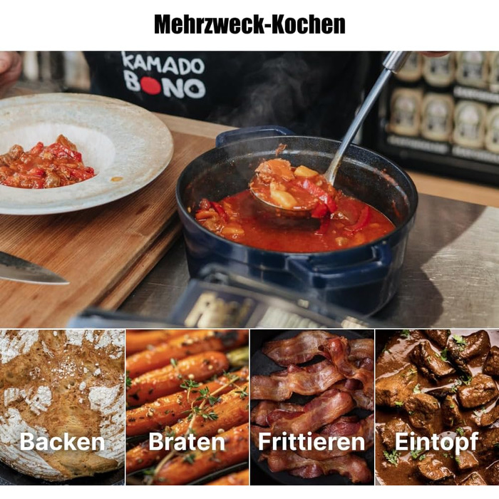 Чавунна жаровня 3,5 л з кришкою 24 см, біла GRAND FEU