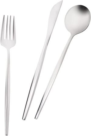 Набор столовых приборов из 30 предметов на 6 человек, сталь, обеденный нож из 6 предметов, 6 столовых ложек, обеденные вилки из 6 предметов, 6 десертных вилок, 6 чайных ложек, современный дизайн