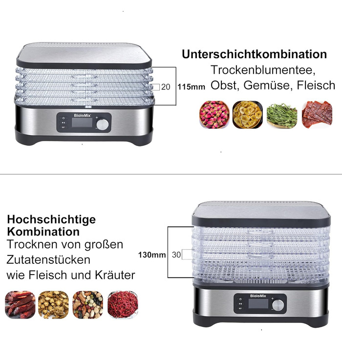 Дегідратор на 5 полиць, 400 Вт Biolomix