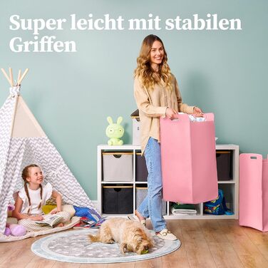 Кошики для зберігання, сумісні з IKEA KALLAX Shelf - Кошик для зберігання деревини Small Anthracite - Коробка для зберігання Полиця Кошик для зберігання - Паперовий ящик Кошик з фетру Складний кошик для білизни (75 л, рожевий)