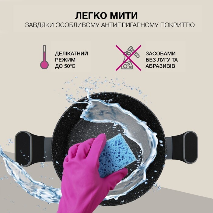 Каструля зі скляною кришкою 20 см 3 л LAURA Fissman