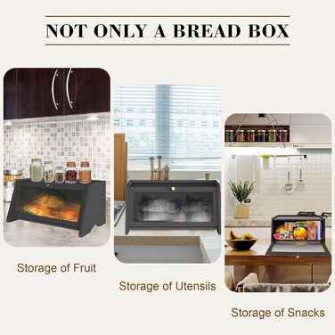 Хлібниця 40 х 21 х 20 см чорний R S Trade