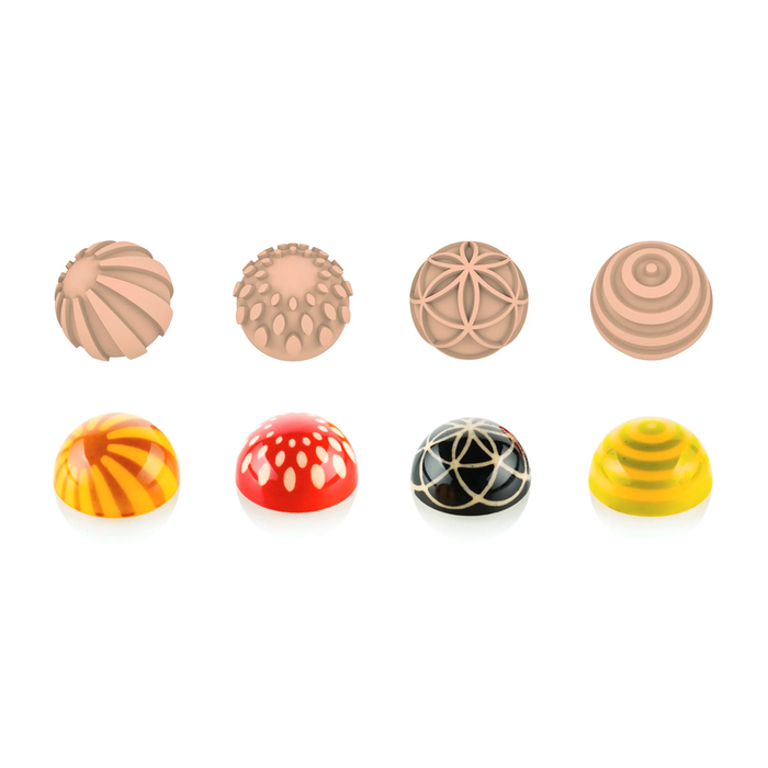 CHOCO STAMP A & SEMISFERA 01 Набір штампів для декорування шоколаду + форма для шоколаду  CH013 SEMI