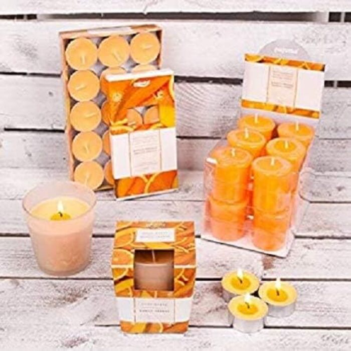 Ароматичних чайних свічок 3x30 шт. ароматичні свічки багато ароматів на вибір висота 1,5 см, Ø 3,5 см (манго-апельсин, 3 x 30 шт. у упаковці), 90