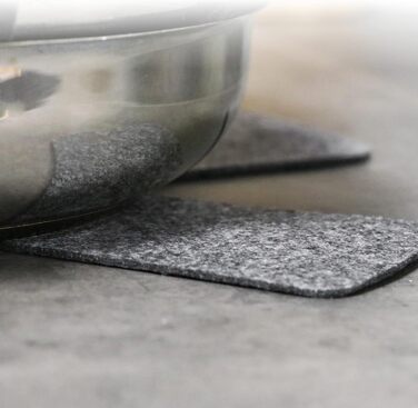 Набір з 6 фетрових підставок під гаряче 38 см, чорний Com-Four