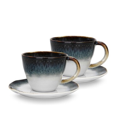 Набір Fissman з 2-х кухлів GALACTICA 230 мл з блюдцем порцеляна (13629)