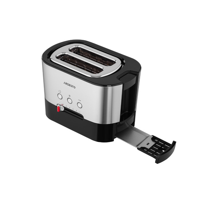 ARDESTO Тостер Steel Collection T-K210 1000 Вт, металл+пластик, серебристо-черный