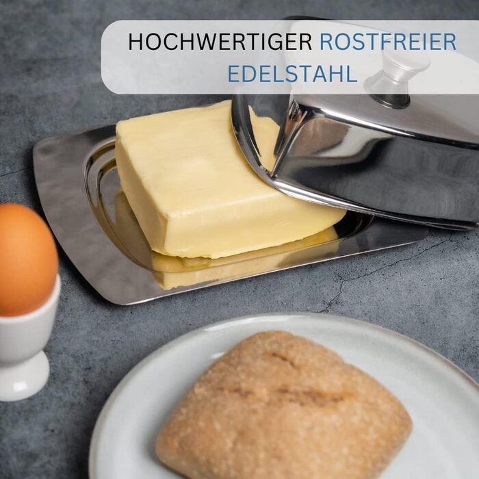 Маслянка Westmark - Ідеально підходить для сервірування та зберігання - Можна мити в посудомийній машині - Спеціальний рельєф для надійного захоплення (нержавіюча сталь, одинарна)