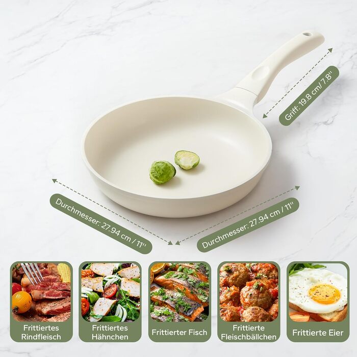 Сковорода с антипригарным покрытием 28 см, бежевый Redchef