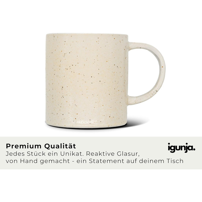 Набір керамічного посуду igunja, набір мисок та тарілок 12 предметів на 4 особи Високоякісний, 100 ручної роботи, набір посуду з реактивною глазур&39ю, зовні матовий, всередині глянцевий (бежевий, набір чашок)