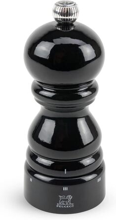 Ручне регулювання помелу u'Select, висота 12 см, дерево, коричневий, 23447 (соляний млин, чорний лакований)