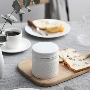 Фарфоровый горшок для масла с крышкой, белый DOWAN