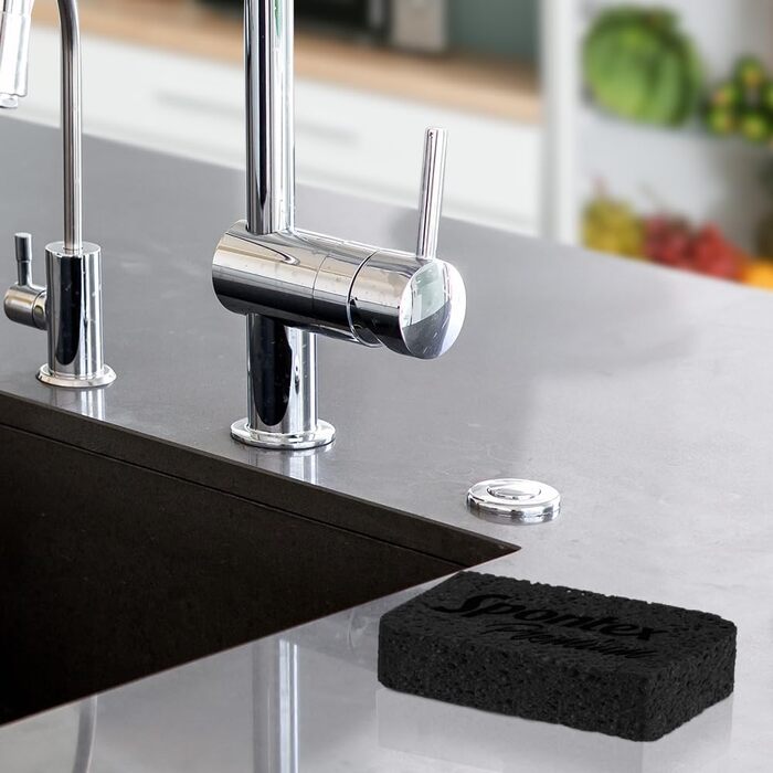 Набір губок для миття 3 шт. 10,8 x 6,8 x 30 см чорний Spontex