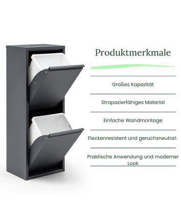 Кухонний сміттєвий бак 2 х 15 л gowoll