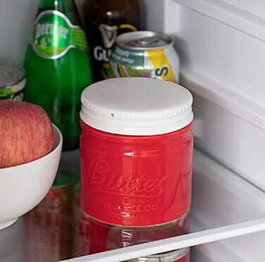 Порцеляновий горщик для масла з кришкою, червоний DOWAN