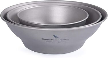 Безмежна подорож Титанова пластина Тарілка Відкритий кемпінговий посуд Зовнішня миска Титановий посуд і посуд Вимірювальний набір для кемпінгового рюкзака (Ti15167A-U)