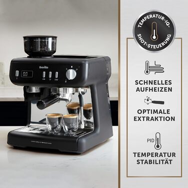 Кавоварка Breville Barista Max з портафільтром Еспресо-машина/кавоварка з вбудованою кавомолкою та спінювачем молока Резервуар для води 2,8 л Італійський насос 15 бар Нержавіюча сталь VCF126 шт. Бариста з кавомолкою (Barista Max з кавомолкою)