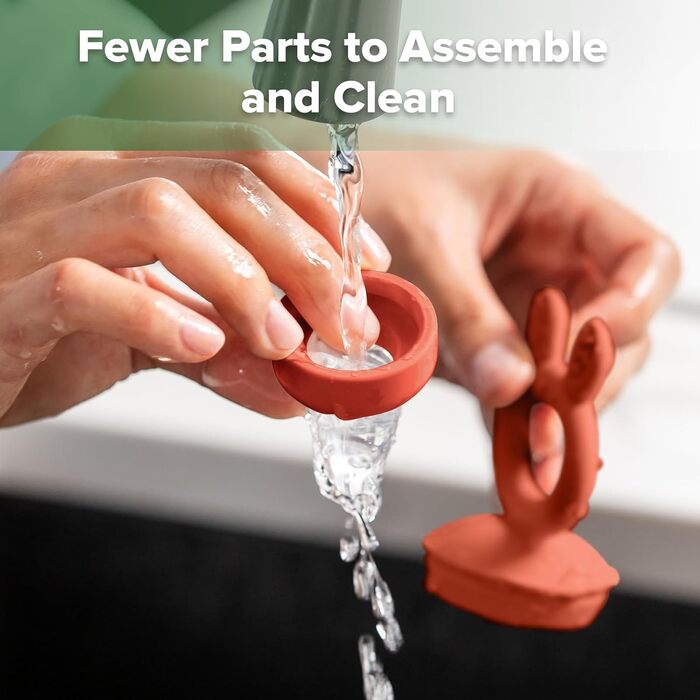 Годівниця для дитячого фруктового харчування Haakaa та міні-лоток для перекусів у морозильній камері, форми для морозива без бісфенолу А для безпечного самостійного годування немовлят, від 4 місяців (горохово-зелений) (червоний)